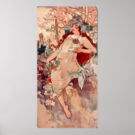 Póster Caída por Alfons Mucha
