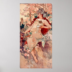 Póster Caída por Alfons Mucha
