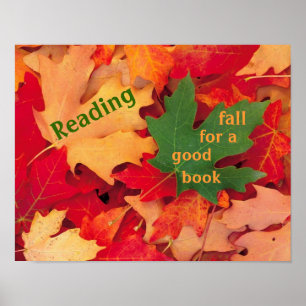Póster Caída por un buen Poster de lectura de libros