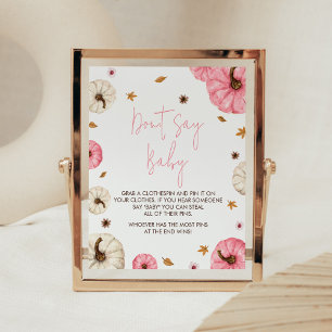 Póster Caída rosa Calabaza pequeña no digas bebé