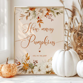 Póster Caída rusa adivinen cuántas calabazas bebé ducha