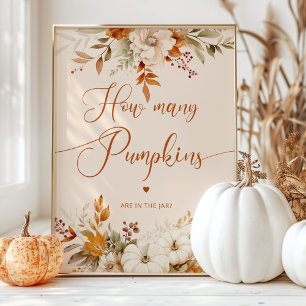 Póster Caída rusa adivinen cuántas calabazas bebé ducha