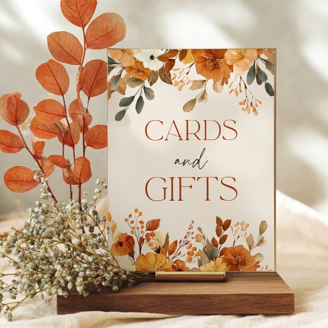 Póster Caída Rusa Enamorada Tarjetas acuáticas Regalos Ró (Rustic Fall In Love Watercolor Cards Gifts Sign)