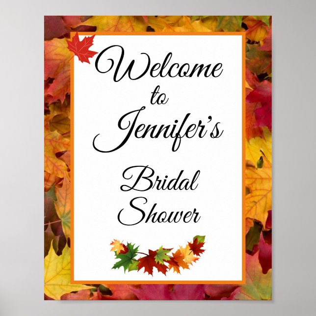 Póster Caída Sale Bienvenida Bridal Ducha Rótulo Poster (Frente)