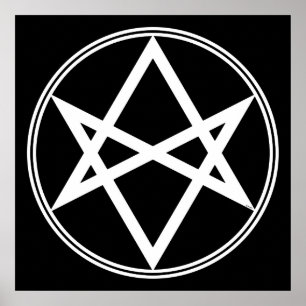 Póster Caída Unicursal Hexagram White
