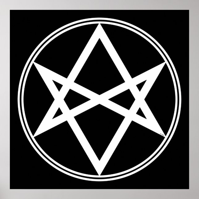 Póster Caída Unicursal Hexagram White (Frente)