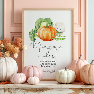 Póster Caída Vegetales Calabaza de cosecha local mamá-osa