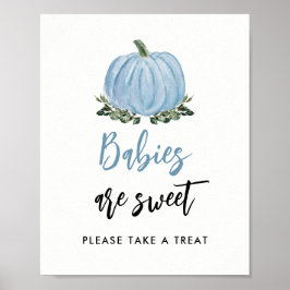 Póster Caída Verde Calabaza Azul Los Bebés Son Dulces