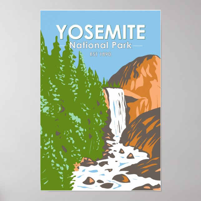 Póster Caída vernal del Parque Nacional Yosemite Californ (Frente)