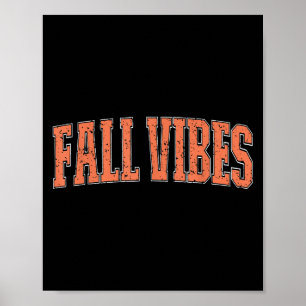 Póster Caída Vibes Calabaza Temporada de Acción de Gracia