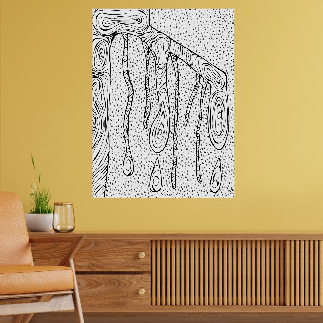 Póster "Caídas de árbol" Dibujo de líneas Resumen Imprimi (Salón 2)