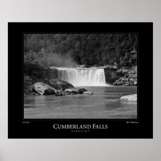 Póster Caídas De Cumberland Negra Y Blanca