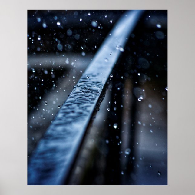 Póster Caídas de la naturaleza húmeda de las lluvias (Frente)