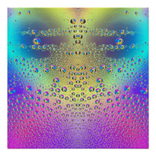 Póster Caídas de lluvia coloreadas