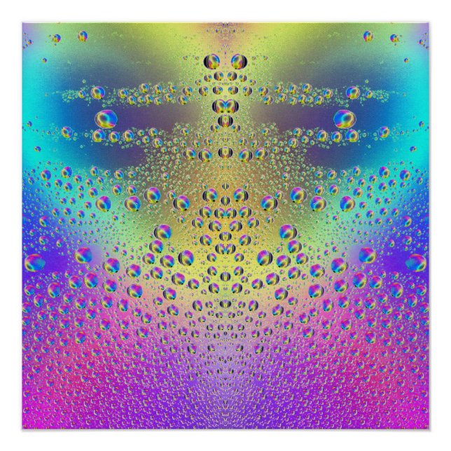 Póster Caídas de lluvia coloreadas (Anverso)