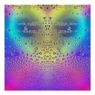 Póster Caídas de lluvia coloreadas