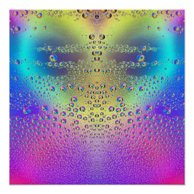 Póster Caídas de lluvia coloreadas (Anverso)