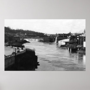Póster Caídas de Willamette y ciudad de Oregon de los