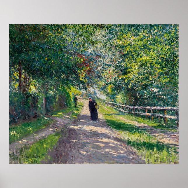 Póster Caillebotte - Allee De La Villa De Las Flores En . (Frente)