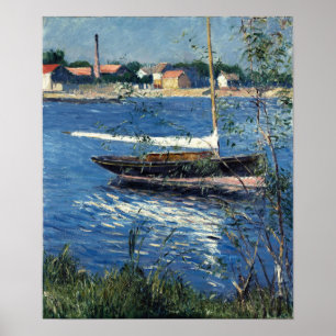 Póster Caillebotte - Barco amarrado en el Sena