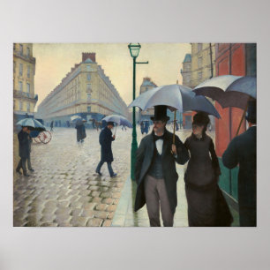 Póster Caillebotte - Calle de París en un día lluvioso