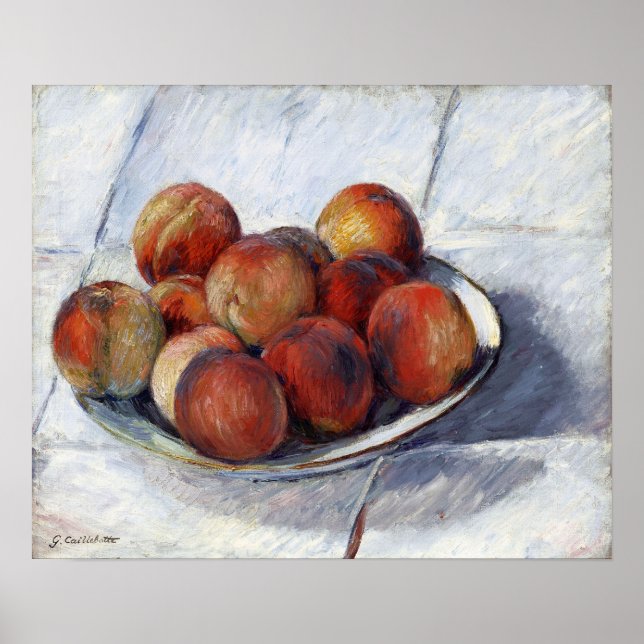 Póster Caillebotte - El Plato de Melocotones (Frente)
