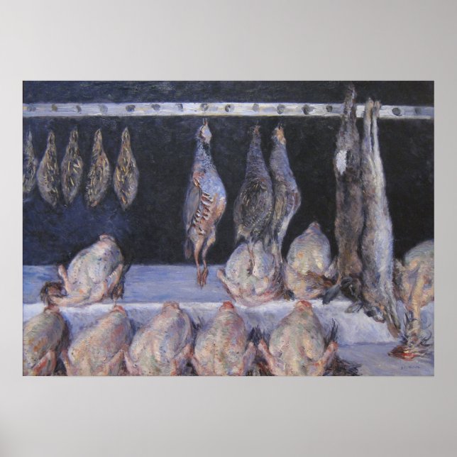 Póster Caillebotte - Exhibición De Pollos Y Aves De Juego (Frente)