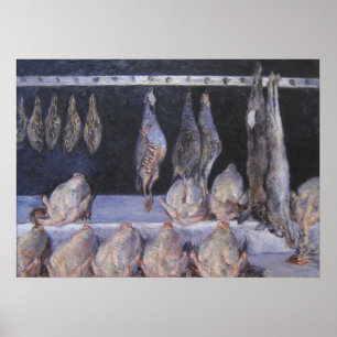 Póster Caillebotte - Exposición de pollos y aves de caza