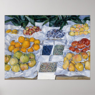 Póster Caillebotte - Fruta mostrada en un soporte