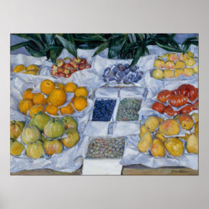 Póster Caillebotte - Fruta mostrada en un soporte
