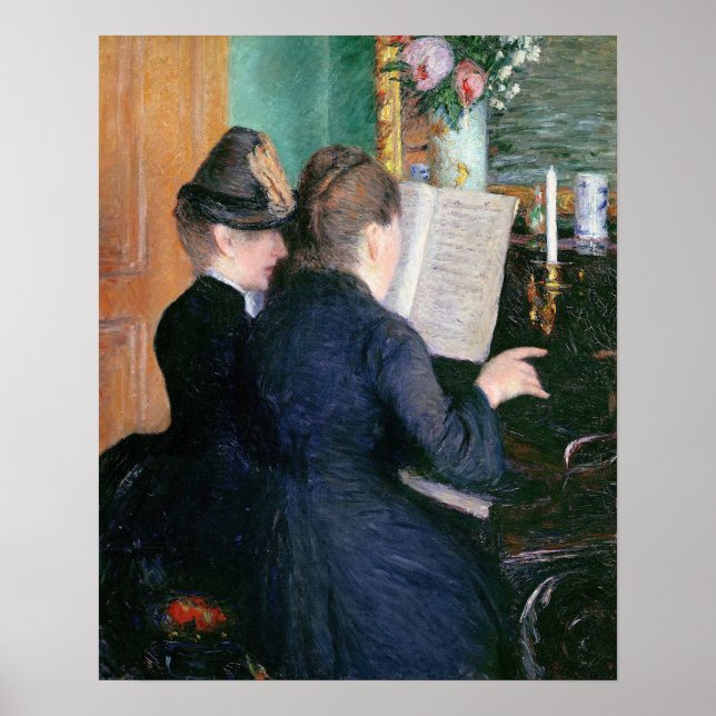 Póster Caillebotte - La lección de piano (Frente)