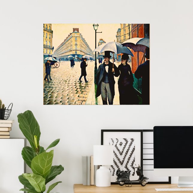 Póster Caillebotte - París en un día lluvioso (Oficina en casa)