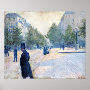 Póster Caillebotte - Plaza Saint-Augustin Tiempo Brumoso