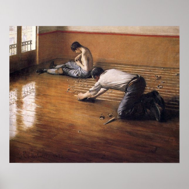 Póster Caillebotte - Rascrapers del suelo 1876 (Frente)