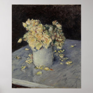 Póster Caillebotte - Rosas Amarillas En Un Jarrón 1882