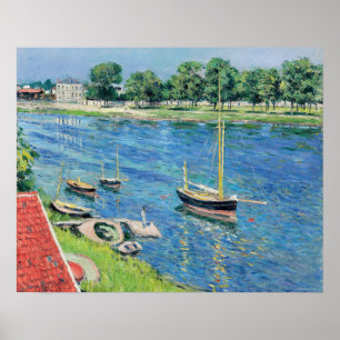 Póster Caillebotte - Sena en Argenteuil, Barcos de ancla