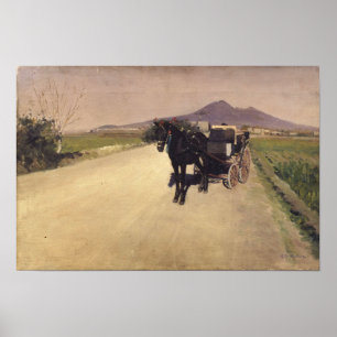 Póster Caillebotte - Un camino en Nápoles 1872