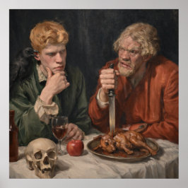 Póster Cain & Abel Renaissance Style Surrealist Fine art