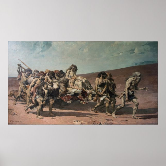 Póster Caín volando ante la maldición de Jehová (Frente)