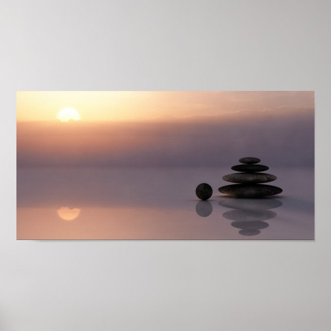 Póster Cairn de balance y meditación (Frente)