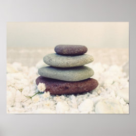 Póster Cairn meditativo de piedras apiladas