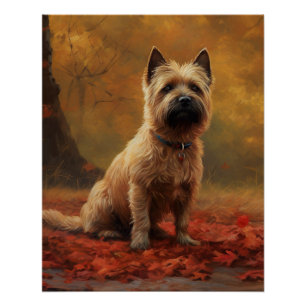 Póster Cairn Terrier en Otoño Hojas Caídas Inspiran