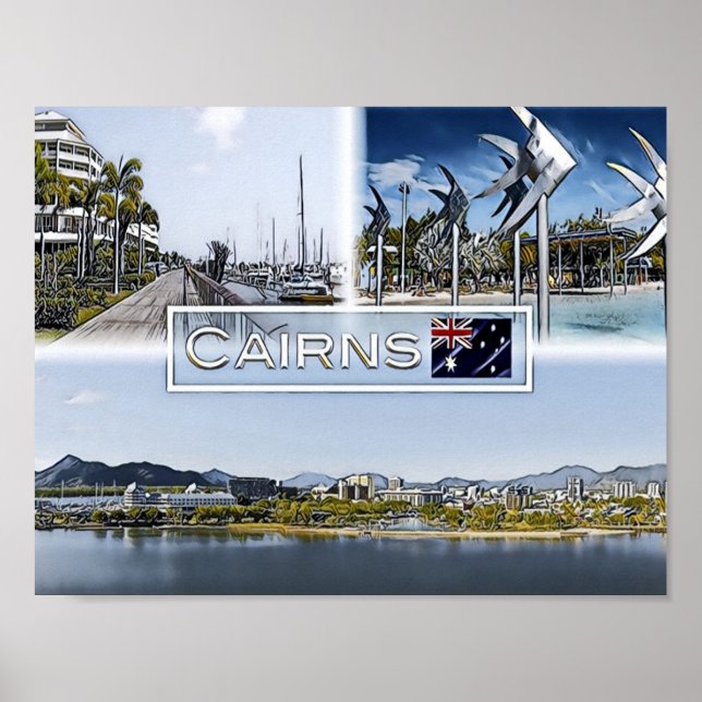 Póster Cairns - Queensland - Australia - Mosaico - (Frente)