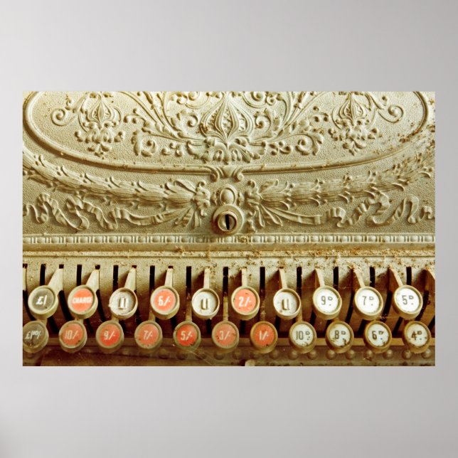 Póster Caja de cambios de época, cubierta de polvo y tela (Frente)