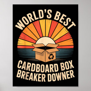 Póster Caja de cartón divertida rompedora sarcástica reci