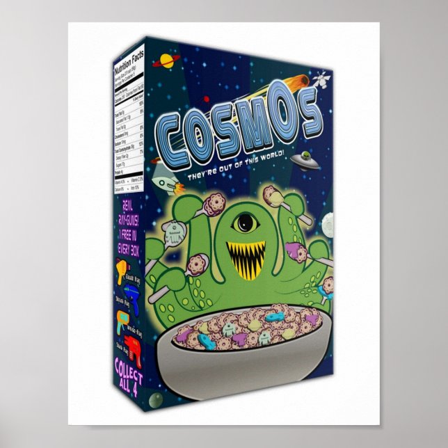 Póster Caja de cereales COSMOS (Frente)