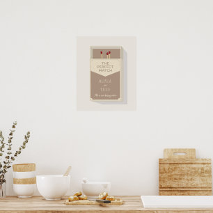 Póster Caja de cerillas a juego personalizada para pareja
