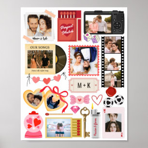 Póster Caja de cerillas Colaje de fotos Pareja perfecta R