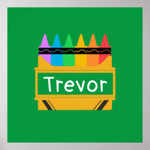 Póster Caja de crayones dividida personalizada para niños