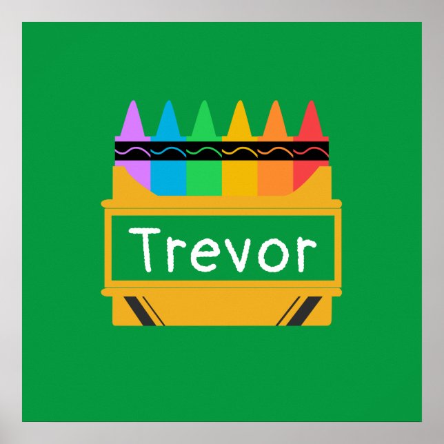 Póster Caja de crayones dividida personalizada para niños (Frente)